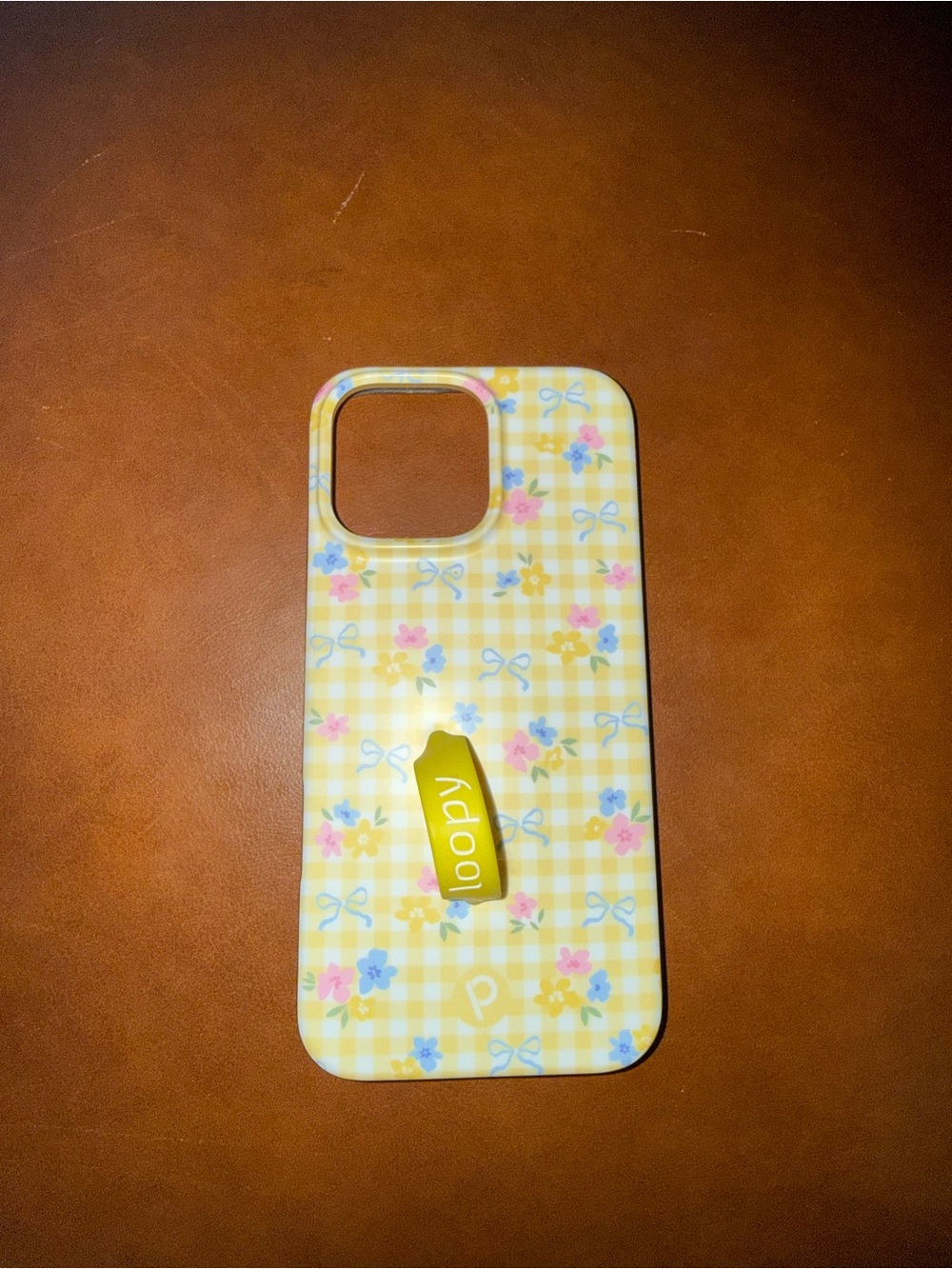Loopy iPhone 16 promax Yellow Floral Checked Phone Case Apple